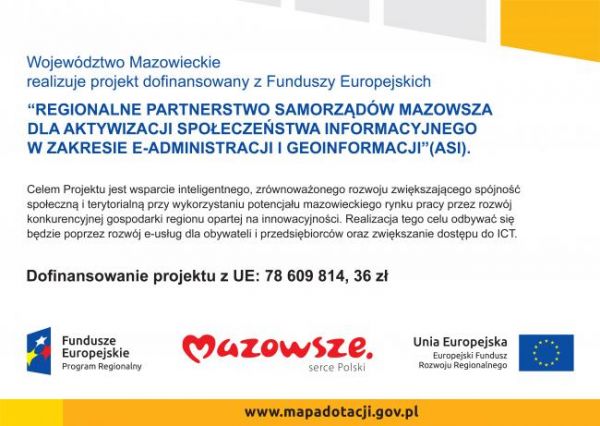 Powiat Żyrardowski jest partnerem w Projekcie ASI - tablica informacyjna